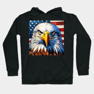 USA Bald Eagle And Flag Design Hoodie